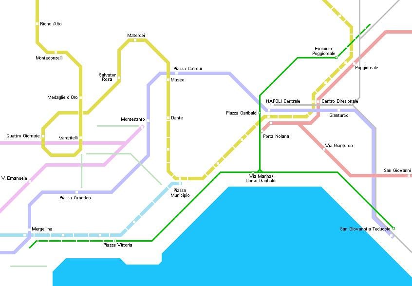 Mapu naples električky