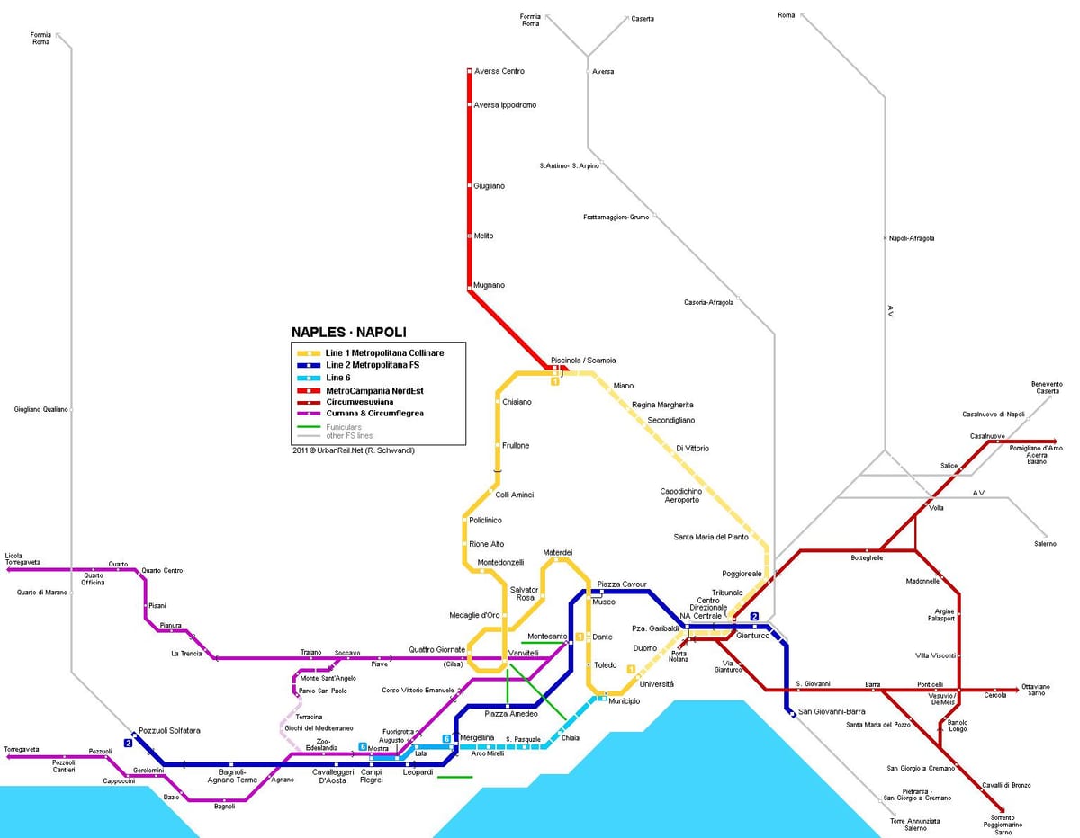 napoli metro mapu