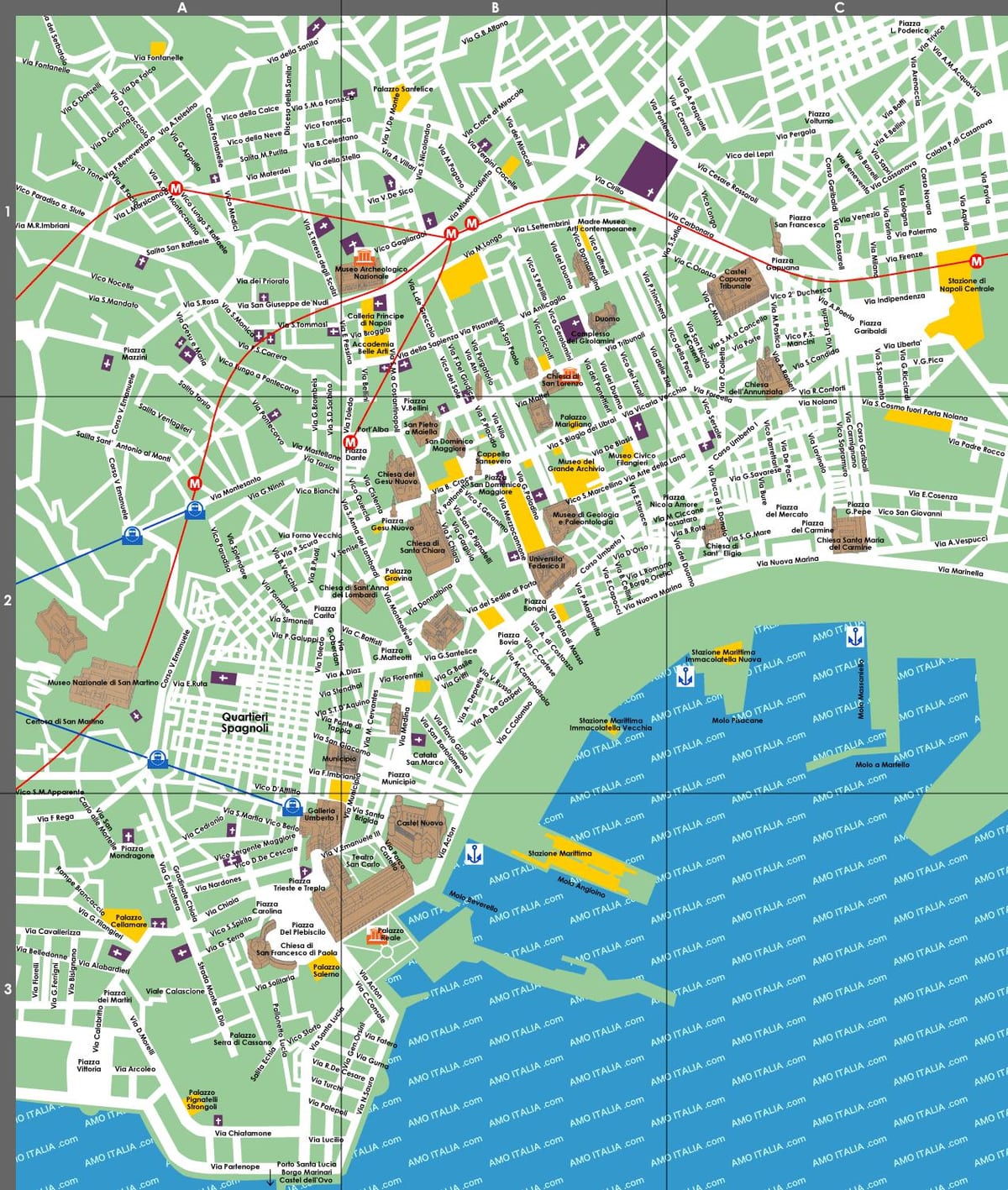 napoli turistické mapy