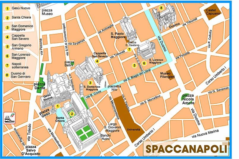 Mapa spaccanapoli naples