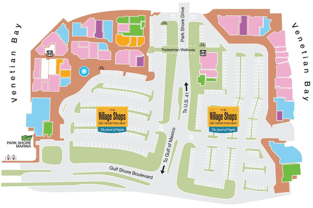Mapa waterside shops naples
