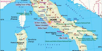 Mapu naples, taliansko okolí